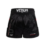 VENUM TACTICAL XT MUAY THAI SHORTS BLACK FIRE RED BACK SIDE