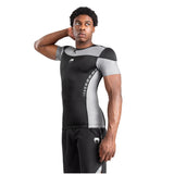 VENUM TEMPEST RASHGUARDS SHORT SLEEVES BLACK GREY FRONT SIDE