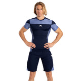 VENUM TEMPEST RASHGUARDS SHORT SLEEVES NAVY BLUE FRONT SIDE