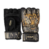 VENUM TIGER MMA GLOVES BLACK NEO ORANGE FRONT SIDE