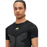 VENUM TRAINING CAMP 4.0 RASHGUARDS SHORT SLEEVES BLACK NEON GREEN LEFT SIDE