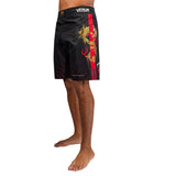 VENUM X TEKKEN MARSHALL FIGHTSHORTS BLACK GOLD RED LEFT SIDE