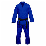 ADULT PLAIN BJJ GI BLUE FRONT SIDE