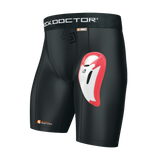 COMPRESSION SHORT WITH BIO FLEX CUP BOYS BLACK FRONT SIDE