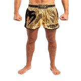 GIANT FOIL MUAY THAI SHORTS GOLD BLACK FRONT SIDE
