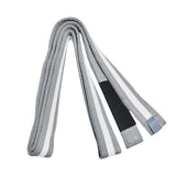 NO LABEL BJJ BELT GREY WHITE LEFT SIDE