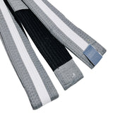 NO LABEL BJJ BELT GREY WHITE RIGHT SIDE