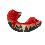 OPRO SELF FIT UFC PLATINUM BLACK GOLD RED FRONT SIDE
