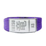 TATSU BJJ BELT ADULT ACADEMY PURPLE FRONT SIDE
