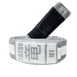 TATSU BJJ BELT KIDS ACADEMY GREY WHITE FRONT SIDE