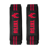TATSU LIFTING STRAPS BLACK RED BACK SIDE