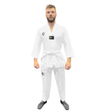 TATSU ULTRA LIGHT TAEKWANDO UNIFORM WHITE FRONT SIDE