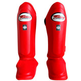 Twins Special SGL-10 Shin Leather Double Padded Protection Red Front Side