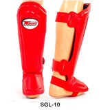 Twins Special SGL-10 Shin Leather Double Padded Protection Red Left Side