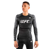 UFC AUTHENTIC FIGHT WEEK MEN'S PERFORMANCE RASHGUARD LONG SLEEVES BLACK FRONT SIDE