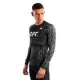 UFC AUTHENTIC FIGHT WEEK MEN'S PERFORMANCE RASHGUARD LONG SLEEVES BLACK LEFT SIDE