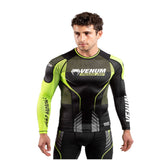 VENUM TRAINING CAMP 3.0 RASHGUARD LONG SLEEVES BLACK NEO YELLOW FRONT SIDE