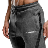 WARRIOR JOGGER PANTS MELANGE GREY WITH BLACK PANEL RIGHT SIDE