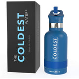 WATER BOTTLE KIDS 12 OZ BLUE FRONT SIDE