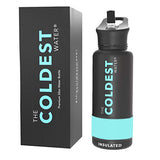 WATER BOTTLE SPORTS 32 OZ TACTICAL BLACK FRONT SIDE