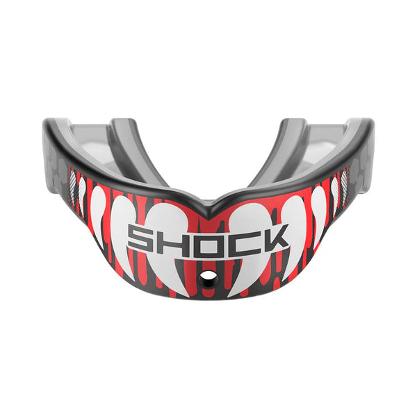 SHOCK DOCTOR GEL MAX POWER PRINT MOUTHGUARD RED DRIP FANG ADULT