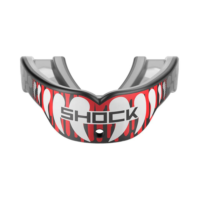 SHOCK DOCTOR GEL MAX POWER PRINT MOUTHGUARD RED DRIP FANG ADULT
