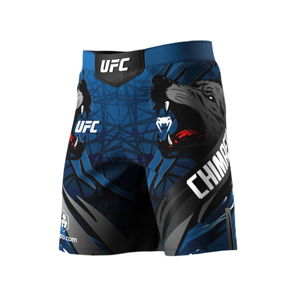 UFC UNRIVALED BY VENUM KHAMZAT CHIMAEV MENS FIGHTSHORTS NAVY/SILVER