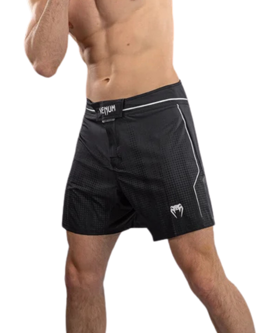Venum Stealth MMA Fight Shorts – Black/White | Men’s Premium Lightweight No-Gi BJJ & Combat Training Shorts
