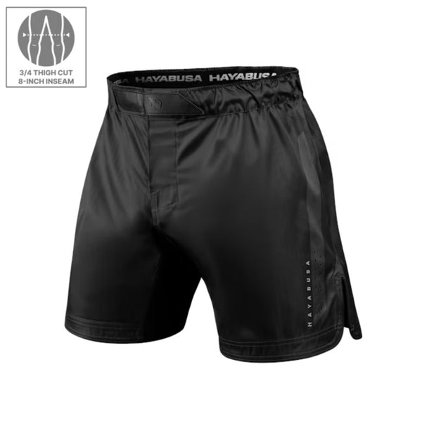 HAYABUSA MENS CORE 3/4 THIGH FIGHTSHORTS BLACK