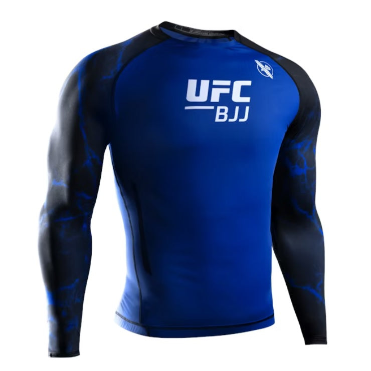 هايابوسا UFC BJJ للرجال طويل الأكمام RASHGUARD أزرق