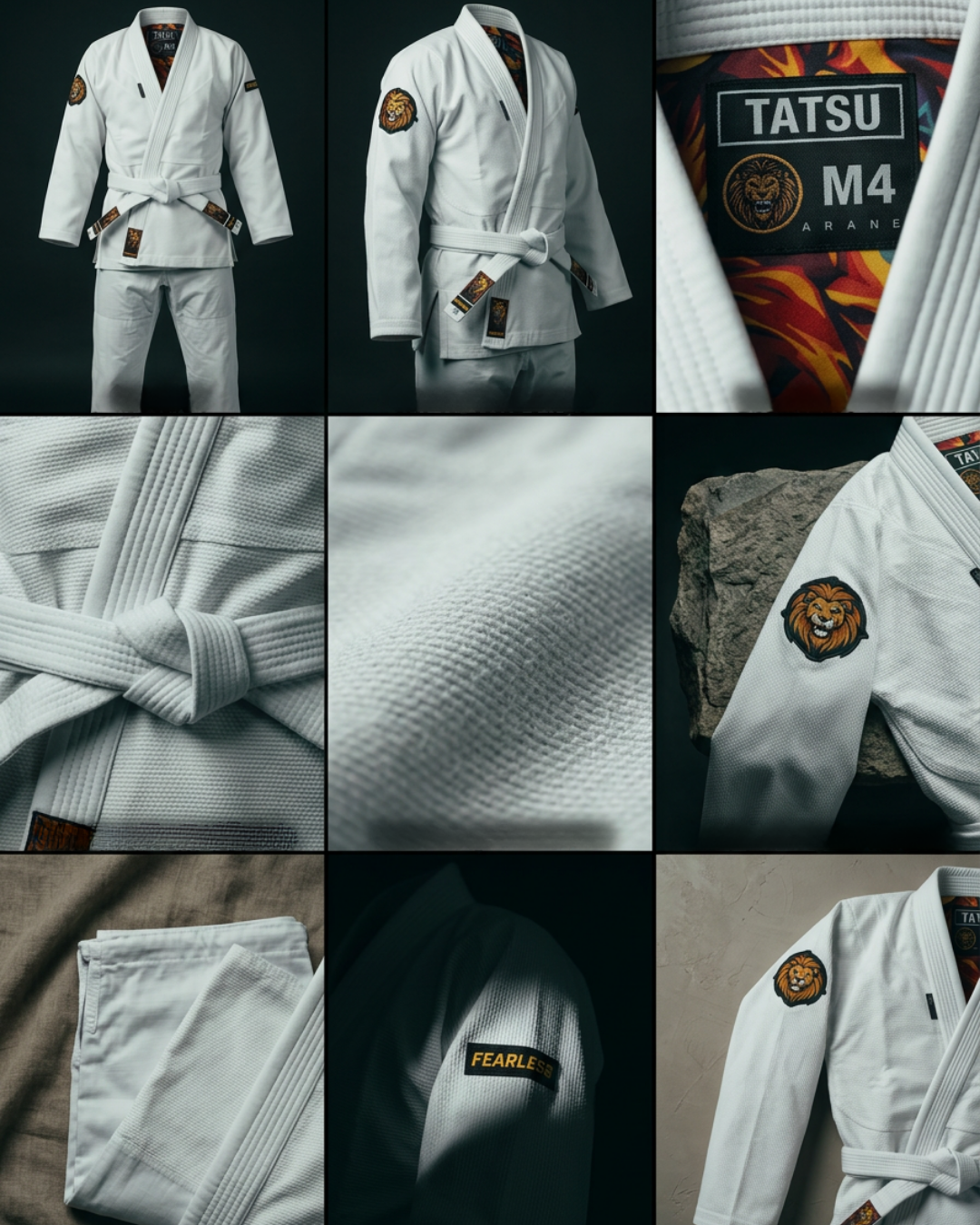 TATSU FEARLESS BJJ Gi – White | Premium Pearl Weave - Adults & Kids