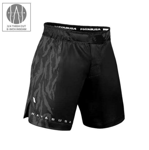 HAYABUSA MENS APEX 3/4 THIGH FIGHTSHORTS BLACK