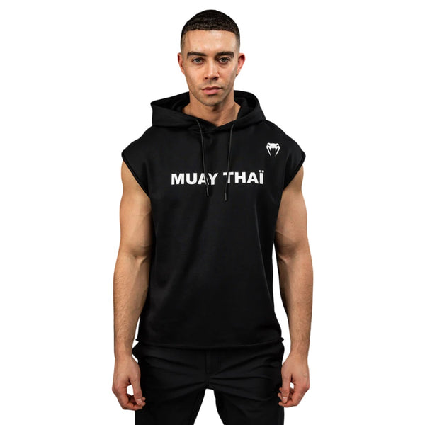 VENUM MUAY THAI VT SLEEVELESS HOODIE BLACK/WHITE