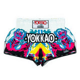 YOKKAO TIGER FAMILY MUAY THAI SHORTS WHITE