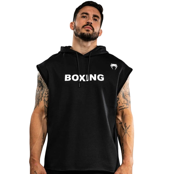 VENUM BOXING VT SLEEVELESS HOODIE BLACK/WHITE