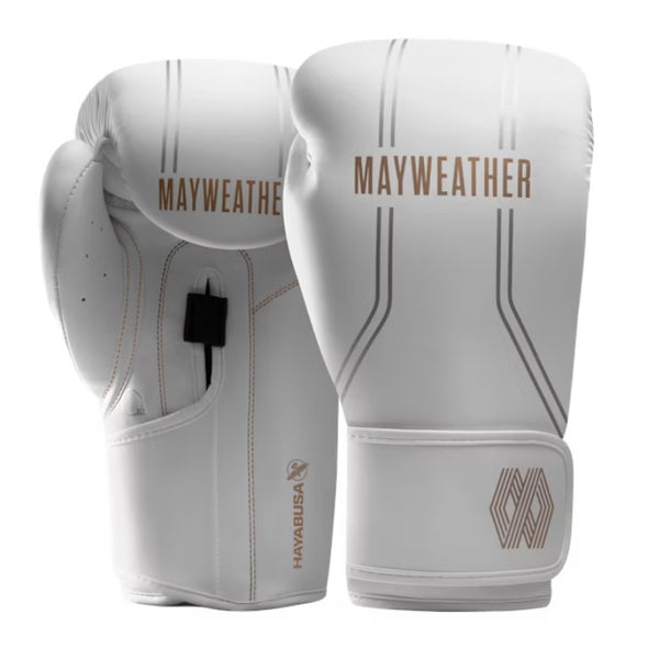HAYABUSA MAYWEATHER CONTENDER BOXING GLOVES WHITE/GOLD