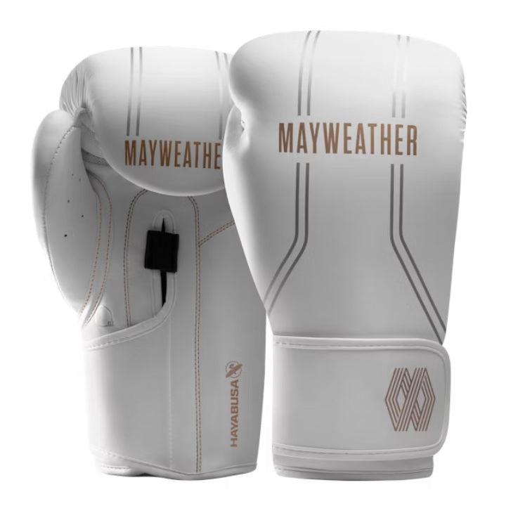HAYABUSA MAYWEATHER CONTENDER BOXING GLOVES WHITE/GOLD