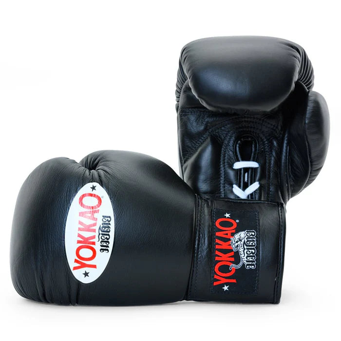 YOKKAO MATRIX LACE UP BOXING GLOVES BLACK