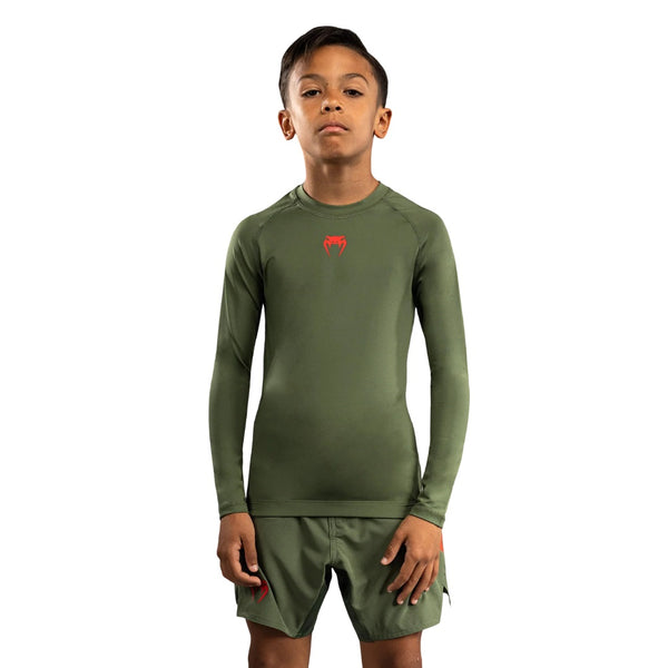 VENUM CONTENDER KIDS RASHGUARD LONGSLEEVES ARMY GREEN/ORANGE