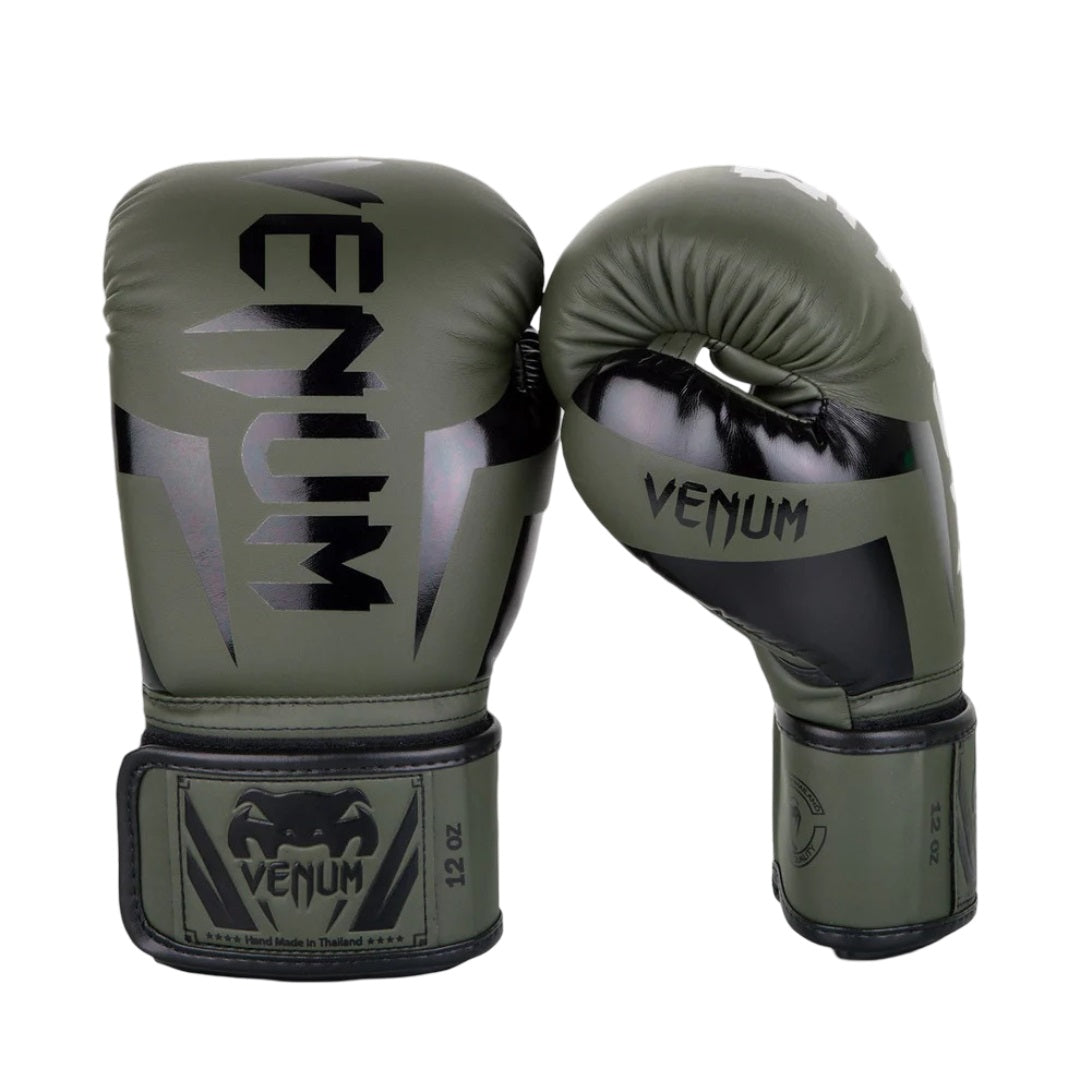 VENUM ELITE BOXING GLOVES KHAKI/BLACK