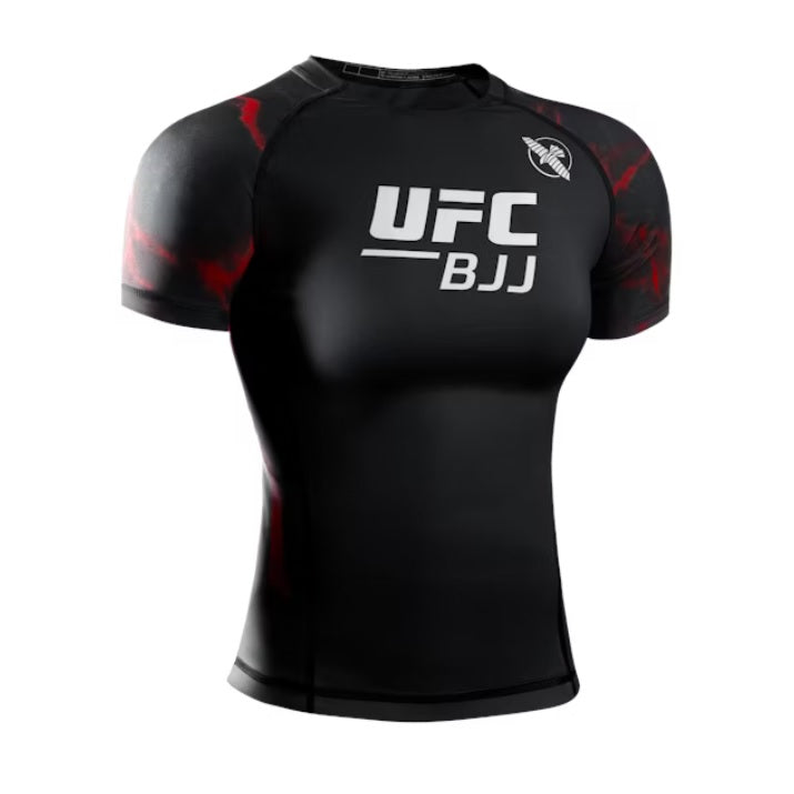 HAYABUSA UFC BJJ WOMENS SHORTSLEEVE RASHGUARD RED