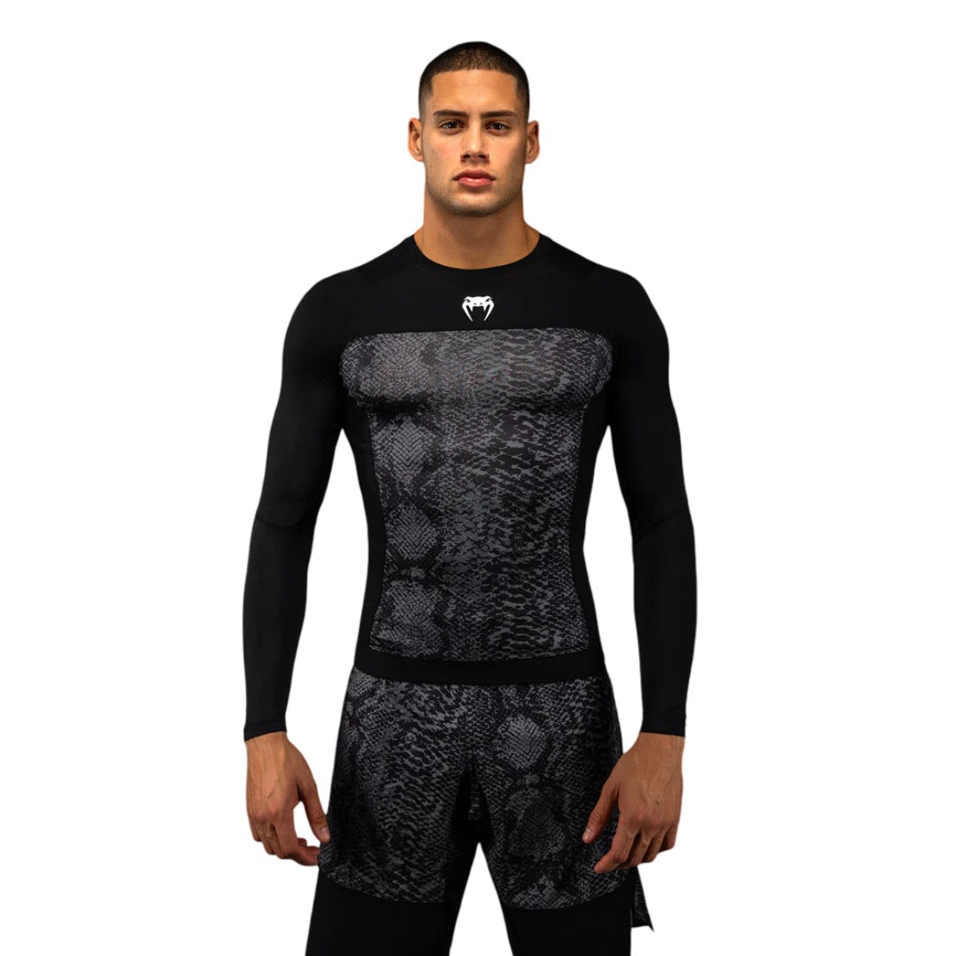 VENUM G-FIT SCALES LONGSLEEVE RASHGUARD BLACK/CHARCOAL GREY