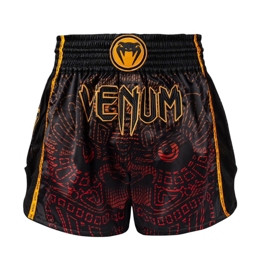 VENUM QUETZAL FURY MUAY THAI SHORTS BLACK/FURY RED/TANGERINE