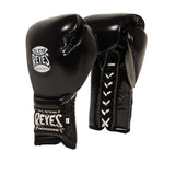 CLETO REYES PROFESSIONAL BOXING GLOVES WITH LACES BLACK/SILVER