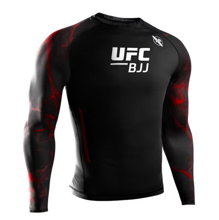 HAYABUSA UFC BJJ MENS LONGSLEEVE RASHGUARD RED