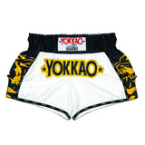 YOKKAO ORIGINAL GOLD MUAY THAI SHORTS WHITE