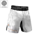 HAYABUSA MENS APEX 3/4 THIGH FIGHTSHORTS WHITE/CORAL
