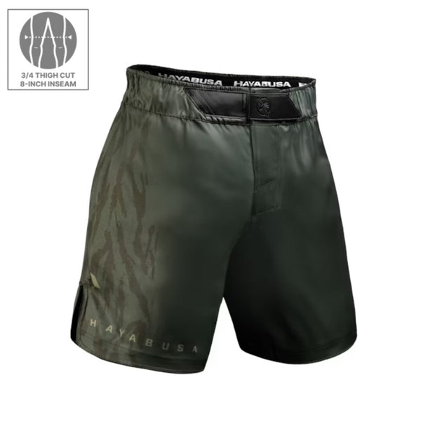 HAYABUSA MENS APEX 3/4 THIGH FIGHTSHORTS GREEN