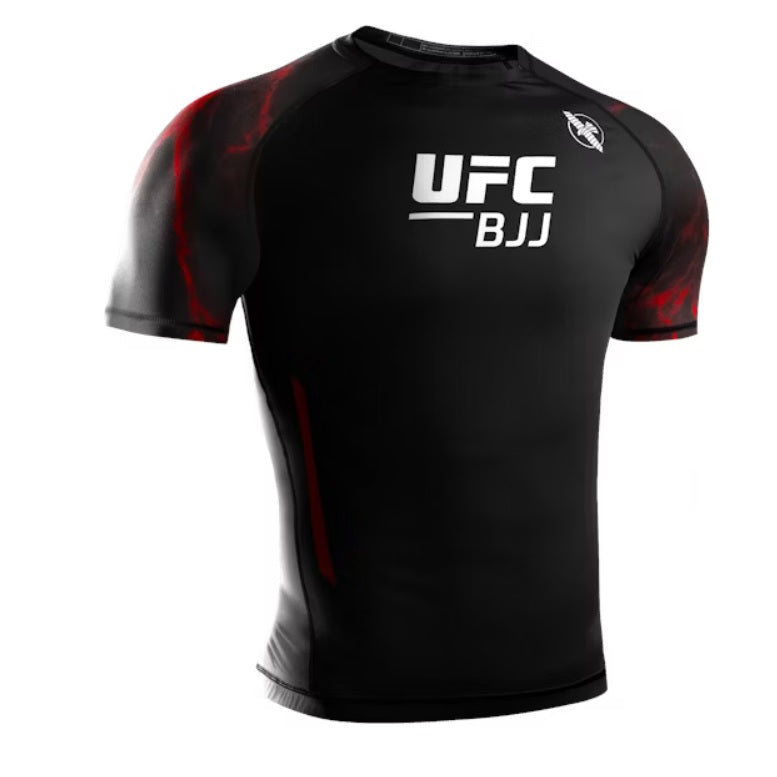 HAYABUSA UFC BJJ MENS SHORTSLEEVE RASHGUARD RED