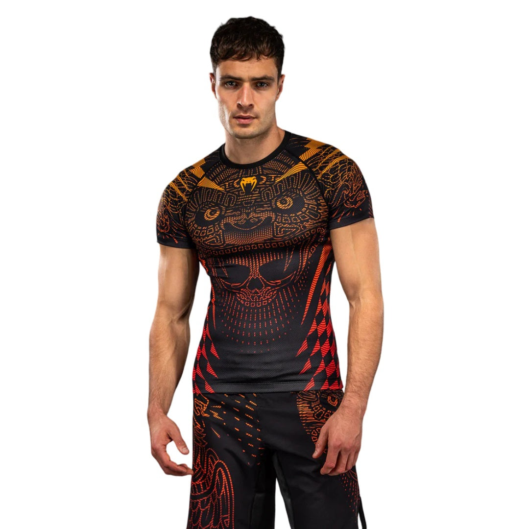 VENUM QUETZAL FURY SHORTSLEEVE RASHGUARD BLACK/FURY RED/TANGERINE